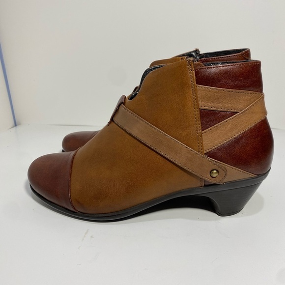 Noat Lucky Dual Tone Brown Ankle Boots Size 8.5/39 made in Israel - Picture 3 of 6
